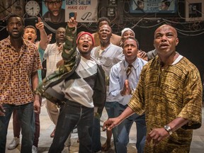 The hit play, Barber Shop Chronicles, will make its only Canadian stop on a world tour at London's Grand Theatre in November. (Photo credit: Marc Brenner)