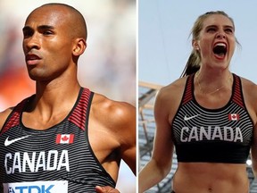 Damian Warner and Alysha Newman. (File photos)