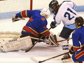 File photo of a high school hockey game between the Lucas Vikings and Oakridge Oaks.