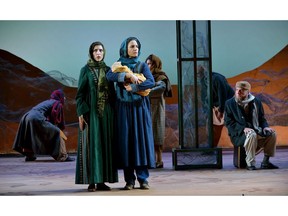 Mirian Katrib as Laila, left, and Deena Aziz as Mariam in the Grand Theatre production of A Thousand Splendid Suns. MORRIS LAMONT/THE LONDON FREE PRESS /POSTMEDIA NETWORK