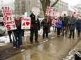 A recent protest about the long-term care that has kept patients out of the hospital, and thus saved thousands of dollars of healthcare was held in front of the constituency office of MPP Deb Matthews on Thursday, March 15, 2018.  (MIKE HENSEN, The London Free Press)