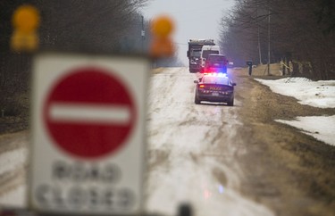 This photo shows C Line Road looking east from Kiefer Line, north of London in Huron County. OPP closed it Thursday for a double death investigation.
Mike Hensen/The London Free Press/Postmedia Network