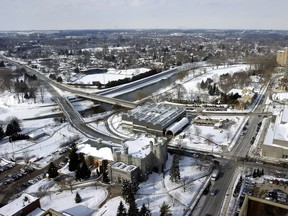 Elevated view of the forks of the Thames River in London. (MORRIS LAMONT, Free Press files)