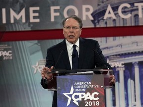 Vice President of the NRA Wayne LaPierre speaks during CPAC 2018 February 22, 2018 in National Harbor, Maryland. (Photo by Alex Wong/Getty Images)