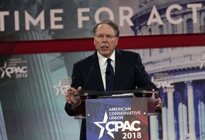 Vice President of the NRA Wayne LaPierre speaks during CPAC 2018 February 22, 2018 in National Harbor, Maryland. (Photo by Alex Wong/Getty Images)