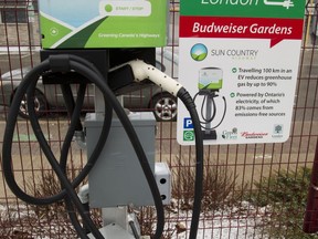 Electric car charging station. (File photo)