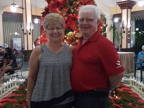 Brian Sockett, 72 and his wife Ellen, one month before he died from complications from pneumonia after his family and insurer tried for two weeks, unsuccessfully, to have him returned from a vacation in the Dominican Republic to a hospital in the Toronto region, where the couple had lived.