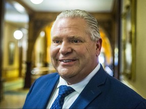 Doug Ford, leader of the PC Party of Ontario, drops by the PC Party offices in Queen's Park in Toronto. (Ernest Doroszuk/Postmedia Network)