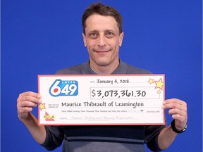 Maurice Thibeault won the just over $6-million lottery prize from LOTTO 6/49  on September 20, 2017 on a ticket he purchased in Chatham, Ont. (Handout)