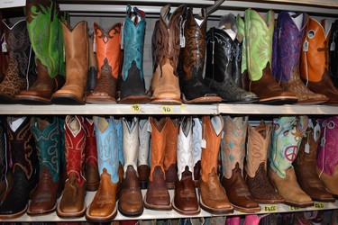 Leather boots of every size and colour are on display at the Working Ranch Cowboys Association World Championship Ranch Rodeo in Amarillo, Texas.

BARBARA TAYLOR/The London Free Press/Postmedia News