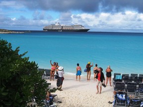 jimFox/special to postmedia news

Beach day at a private island with Holland America Line’s Westerdam sitting offshore.