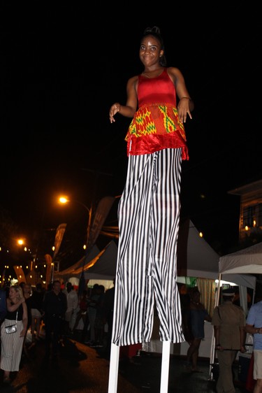 Traditional dancers and others on stilts performed on the main drag of Rodney Bay.
JOE BELANGER/The London Free Press/Postmedia News