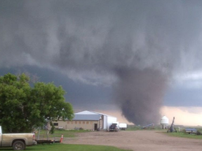 File photo: A 2014 tornado touching down in Western Canada.