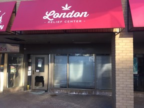 London police were called to a break-in at the London Relief Centre on Richmond Street Sunday morning. (DALE CARRUTHERS / THE LONDON FREE PRESS)