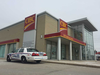 A London police cruiser was parked outside the CIBC branch on Hyde Park Road and Oxford Street Monday following a reported robbery.