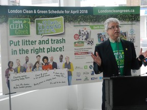 City of London Environment director Jay Stanford at the official London Clean & Green launch on Tuesday  -the official start of two weeks of cleanup in the city culminating in Earth Day on May 22. (HANK DANISZEWSKI, The London Free Press)