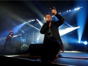 Jim Kerr, singer of Simple Minds, performs in Banja Luka, late on November 12, 2009.