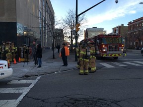 Dundas Street in downtown London is closed between Clarence and Wellington streets Sunday after a suspicious package is found in the London Public Library.
Megan Stacey, The London Free Press