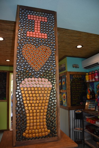 A bottle cap mural preaches to the converted at Florida Keys Brewing in Islamorada, Fla. 
WAYNE NEWTON
SPECIAL TO POSTMEDIA NEWS