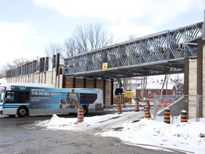 The CP rail overpass on Wharncliffe Road just north of Oxford is being widened from the current two-lane bottleneck. (DEREK RUTTAN, The London Free Press)