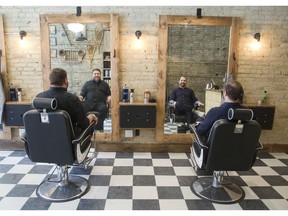 Greg Kahnert, left, and John Parlow are opening an "old school" barber shop in Old East Village called Whistling Dick's where, according to Parlow, "men can just be themselves." Derek Ruttan/The London Free Press/Postmedia Network