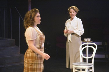 Amy Keating, left, as Laura Wingfield and Sarah Orenstein as Amanda Wingfield in a scene from The Glass Menagerie on the McManus Stage at London's Grand Theatre. Derek Ruttan/The London Free Press/Postmedia Network