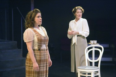 Amy Keating, left, as Laura Wingfield and Sarah Orenstein as Amanda Wingfield in a scene from The Glass Menagerie on the McManus Stage at London's Grand Theatre. Derek Ruttan/The London Free Press/Postmedia Network