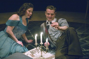 Amy Keating, left, as Laura Wingfield and Alexander Crowther as Jim O'Connor in a scene from The Glass Menagerie on the McManus Stage at London's Grand Theatre. Derek Ruttan/The London Free Press/Postmedia Network