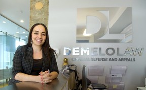 Cassandra DeMelo has opened a law office on Colborne Street, just south of Horton St. in London. (MIKE HENSEN, The London Free Press)