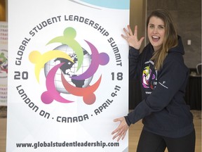 Kara Gunnarson, organizer of the 2018 Global Student Leadership Summit taking place at the London Convention Centre, is ready for 2,000 young people from around the world attending the conference Monday through Wednesday.
Derek Ruttan/The London Free Press