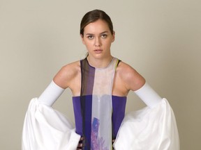 Translucid was designed by Ty Wilson, and worn by Anita Norris model Nora Ross. It has soft but still bold colours, featuring both feminine and tough elements. (MIKE HENSEN, The London Free Press)