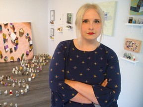 Jen Hamilton, a London artist is taking part in the London Artists Studio Tour in London, Ont. this weekend. (MIKE HENSEN, The London Free Press)