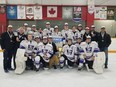 The Greater London Hockey Association Jr. Mustangs won the Ontario Hockey Federation A championship in New Liskeard, defeating the Toronto Aeros 2-1 in the championship game.