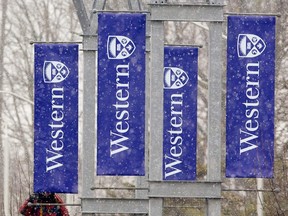 Western University banners. (File photo)