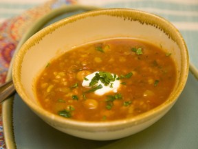 This healthy Moroccan Harrira soup includes lentils, brown rice and chick peas. (Mike Hensen/The London Free Press)