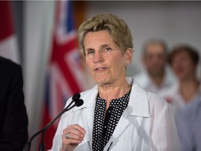Ontario Liberal leader Kathleen Wynne was at a campaign stop in Waterloo,  on Tuesday. Andrew Ryan/The Canadian Press