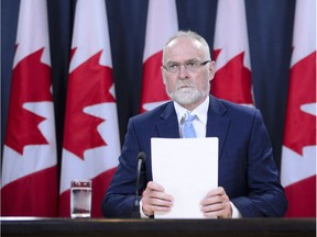 Auditor General Michael Ferguson holds a press conference following the tabling of the AG Report in the House of Commons in Ottawa on Tuesday, May 29, 2018.