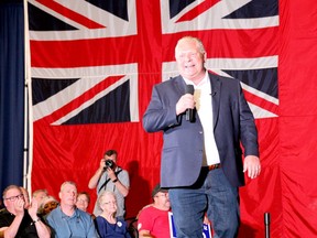 PC Leader Doug Ford made a stop in Chatham at the John D. Bradley Convention Centre on Wednesday. (Trevor Terfloth/The Daily News)