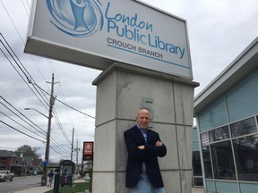 Coun. Michael van Holst stands outside  the Crouch Library, a focal point of a $4.1 million city investment in the area. (NORMAN DE BONO, The London Free Press)