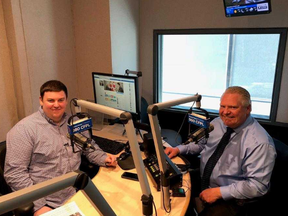 In what turned out to be his last radio show before being let go by AM980 in London, conservative talk show host Andrew Lawton interviews Progresssive Conservative Leader Doug Ford on March 26. Weeks later, Ford hand-picked Lawton to be the PC candidate in London West before party members in that riding could cast ballots for a field that included someone who had been campaigning for two years.