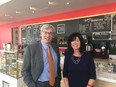Royal Bank CEO Dave McKay and Goodwill Great Lake president Michelle Quintyn toured the cafe at Goodwill on Horton Street Wednesday prior to a roundtable