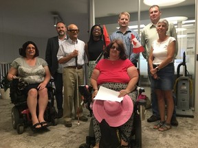 Accessibility advocates at city hall (MEGAN STACEY, The London Free Press)