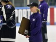 Western Mustangs head coach and Woodstock local Kelly Paton during practice at Thompson Arena. (Free Press file photo)