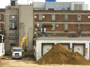 Soil remediation has begun at the McCormick plant on Dundas Street in London. (MIKE HENSEN, The London Free Press)