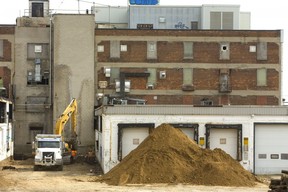 Soil remediation has begun at the McCormick plant on Dundas Street in London. (MIKE HENSEN, The London Free Press)