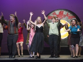 Students perform a scene from Leader of the Pack:The Ellie Greenwich Musical at Catholic Central secondary school Tuesday, in preparation for opening night Wednesday. Derek Ruttan/The London Free Press