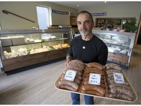 Miki Hambalek is the owner of the Hungary Butcher in London.  (DEREK RUTTAN, The London Free Press)