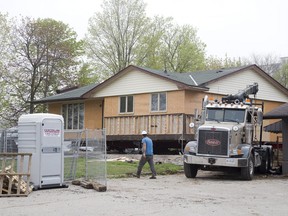 A house donated to Habitat For Humanity will be transported Wednesday from 1018 Gainsborough Rd. in London to a site at 155 Margaret St. in Ingersoll. The move is scheduled to begin at 8:30 a.m. Arrival time is estimated to be 11:00 a.m. Derek Ruttan/The London Free Press/Postmedia Network