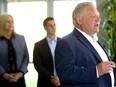 Ontario Progressive Conservative leader Doug Ford was in London on Friday for a campaign stop with London candidates Susan Truppe of London North Centre and Eric Weniger of London-Fanshawe. (MIKE HENSEN, The London Free Press)