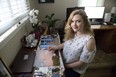 London artist Bethany Wood works on a piece for the Visual Fringe exhibition opening Wednesday at TAP Centre for Creativity. (DEREK RUTTAN, The London Free Press)